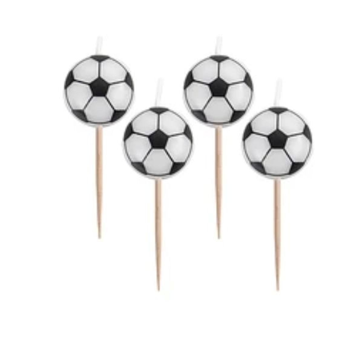 GENERICO - Set de velas balon de futbol 6cm 4pcs