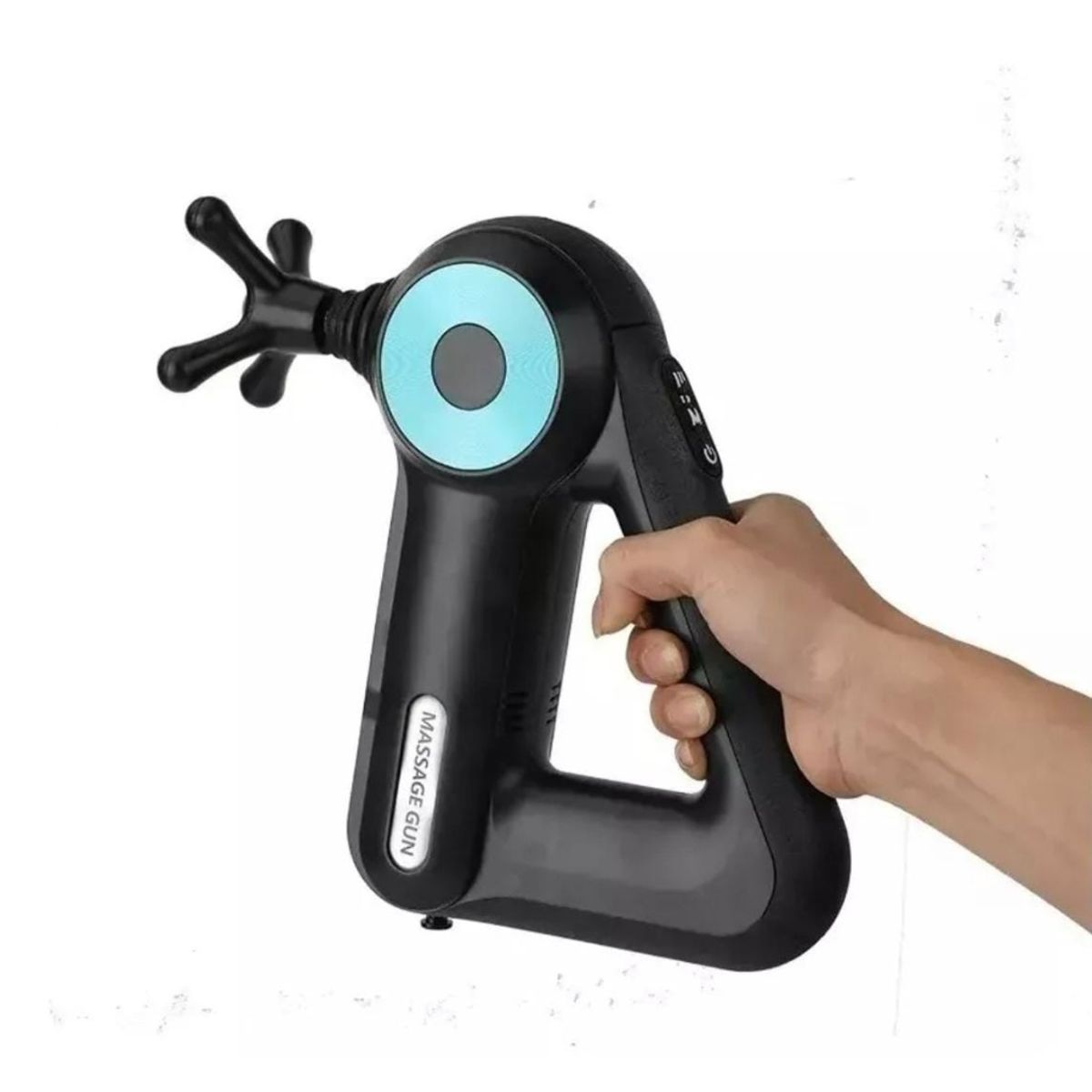 GENERICO - Pistola Masaje 9 Cabezales Triangular Recargable