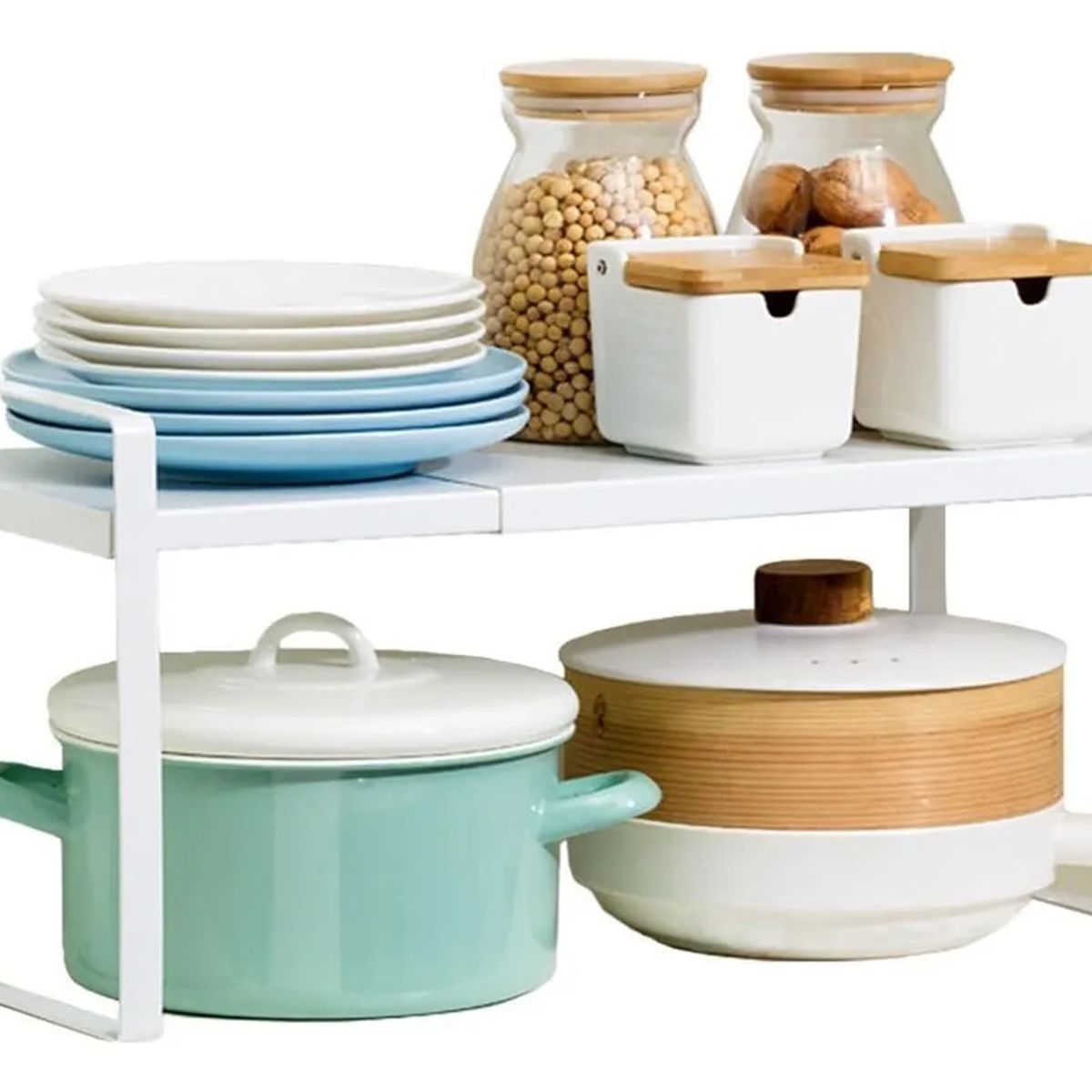 KUANGYE - Repisa Organizador De Cocina Estante Extensible Metálico