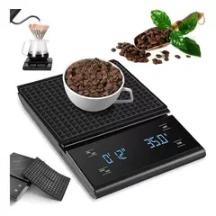 GENERICO - Báscula Digital De Cocina Con Gramera Precisa Y Cronómetro Negro 3 Kg