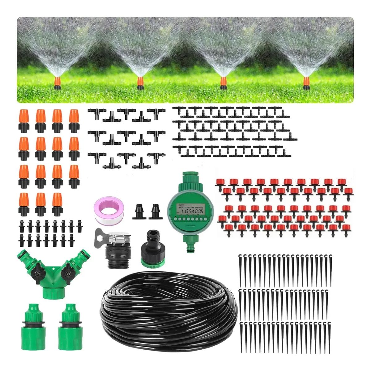KINDA NICE - Kit Completo De Riego Por Goteo Automático Y Ajustable 50m