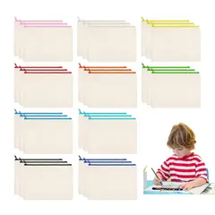 KINDA NICE - 30u Bolsas De Lona Pon Cremallera Para Organizar 21x12cm Multicolor