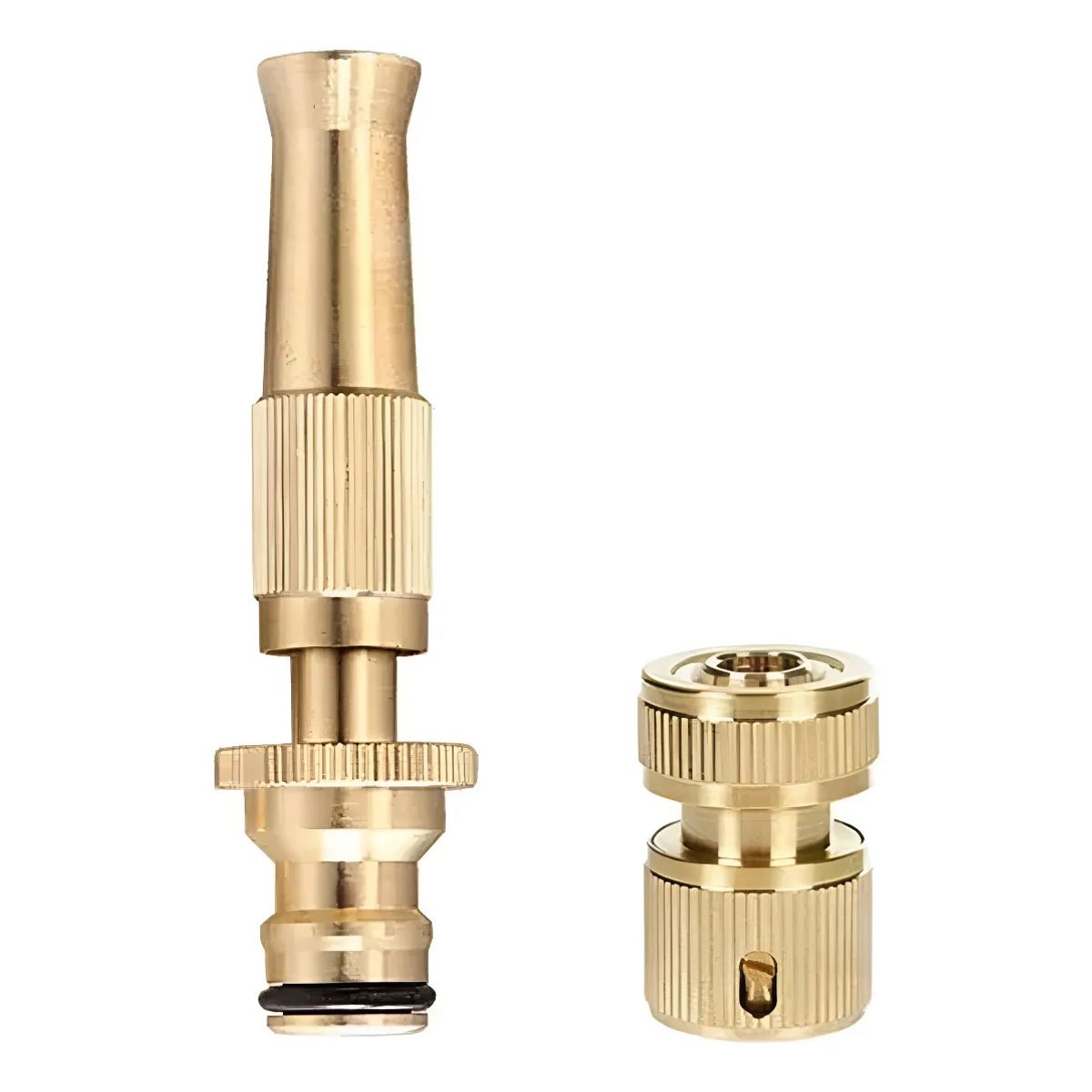 KUANGYE - Kit Conector Y Pistola Riego Pitón Para Manguera 12 Bronce