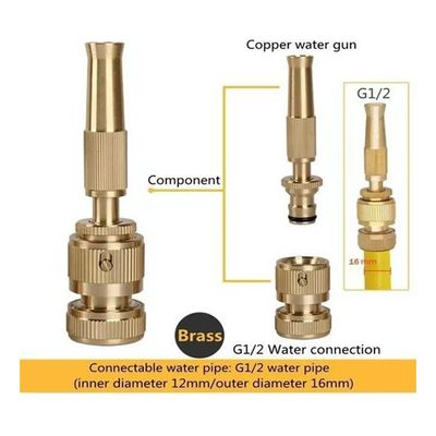 Imagen 2 del producto Kit Conector Y Pistola Riego Pitón Para Manguera 12 Bronce