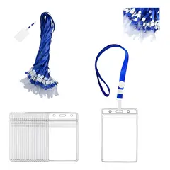 GENERICO - Pack 100 Porta Credenciales Transparente Incluye 100 Lanyard Transparente