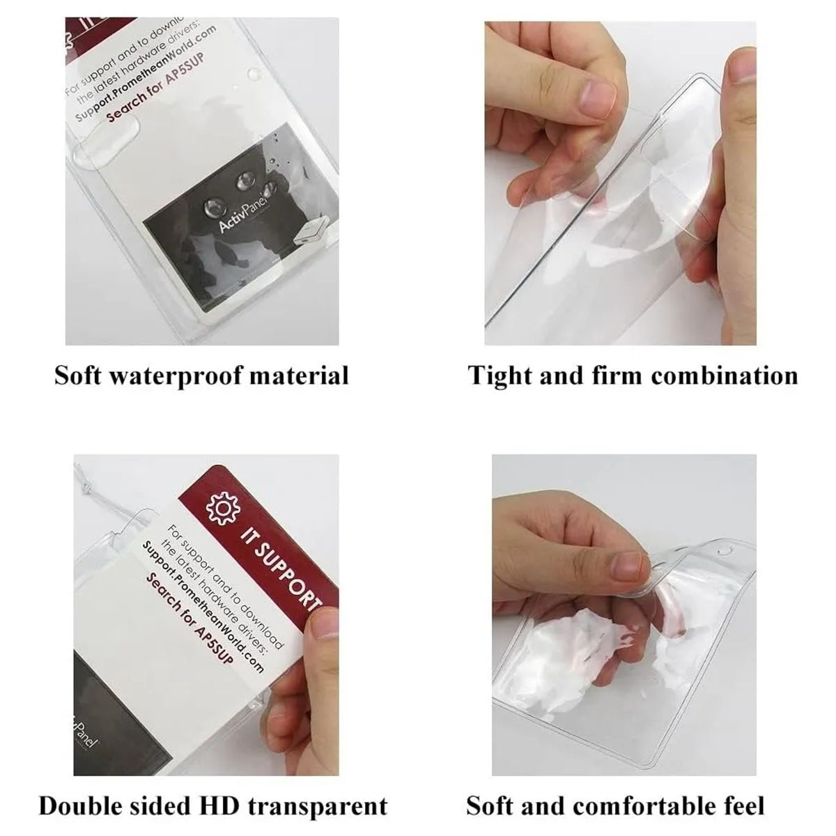 GENERICO - Pack 100 Porta Credenciales Transparente Incluye 100 Lanyard Transparente