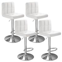 Pack 4 Silla Piso Bar Altura Regulable Taburete Bar Alto Con Respaldo Acolchado