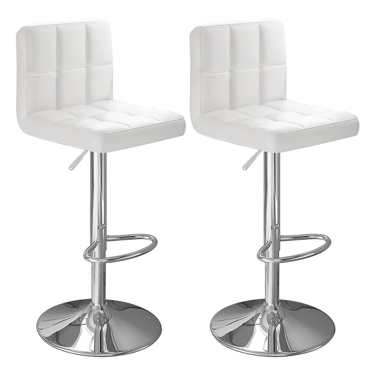 VIDITA - Pack 2 Silla Piso Bar Altura Regulable Taburete Bar Alto Con Respaldo Acolchado
