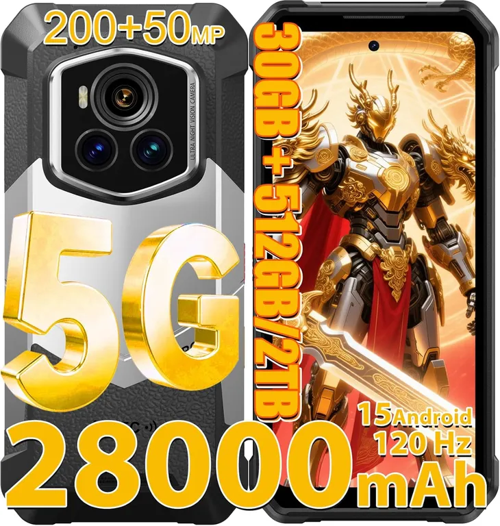 FOSSIBOT F107 Pro 5G Celular 30GB+512GB 28000mAh Smartphone