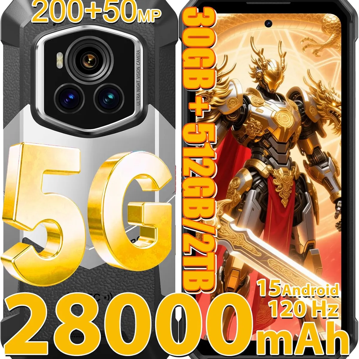 FOSSIBOT - FOSSIBOT F107 Pro 5G Celular 30GB+512GB 28000mAh Smartphone