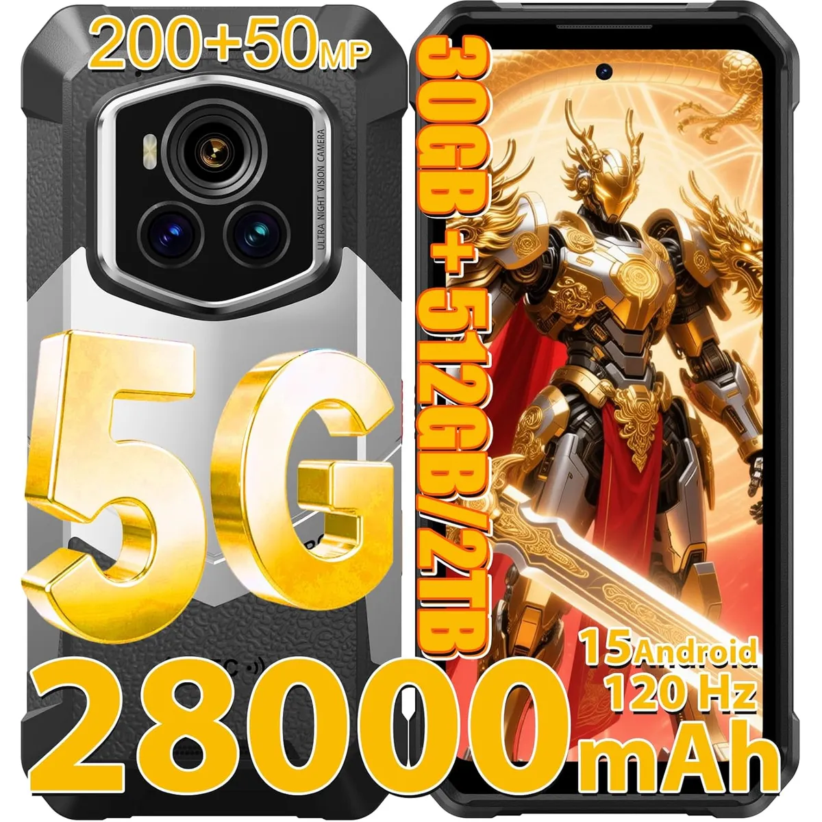 FOSSIBOT - FOSSIBOT F107 Pro 5G Celular 30GB+512GB 28000mAh Smartphone