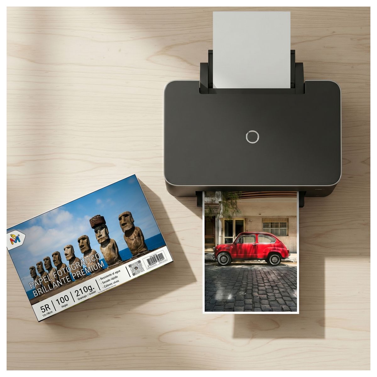 MALIK - Pack 5 Papel Fotográfico 13x18 210g - 500 Hojas Profesional