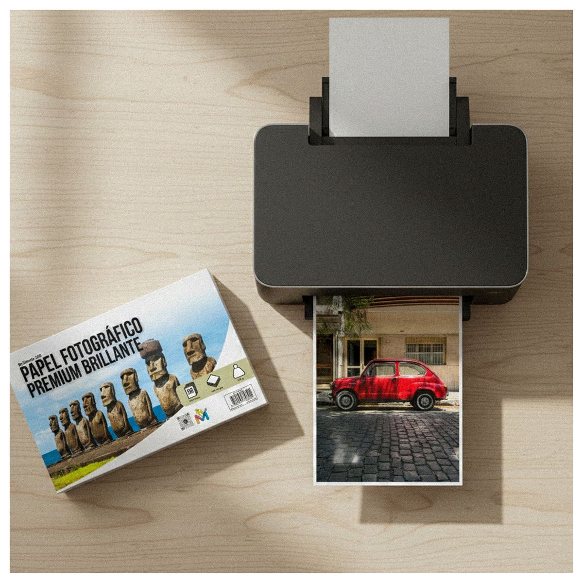 MALIK - Papel Foto Glossy 13x18 210g - 1000 Hojas Waterproof 5x7