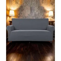 GENERICO - FUNDA DE MUEBLE 3 CUERPOS CUADRILLE GRIS