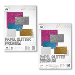 MALIK - Papel Dazzling Blanco x40 Hojas - Decorativo Brillo Espejo