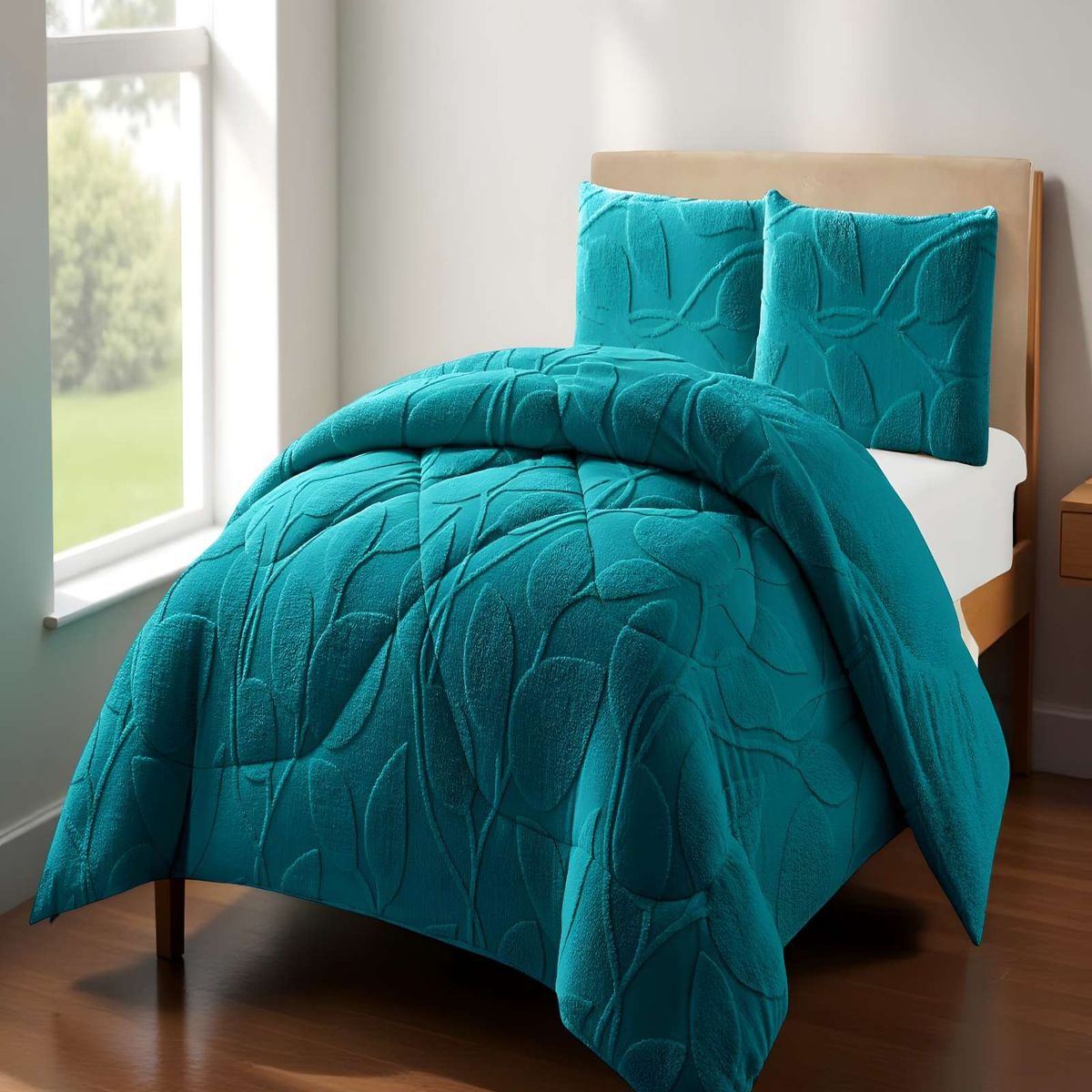 GENERICO - PLUMON DE INVERNO  2 PLAZAS TURQUESA 230x250cm