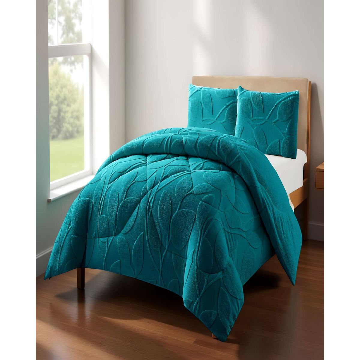 GENERICO - PLUMON DE INVERNO  2 PLAZAS TURQUESA 230x250cm