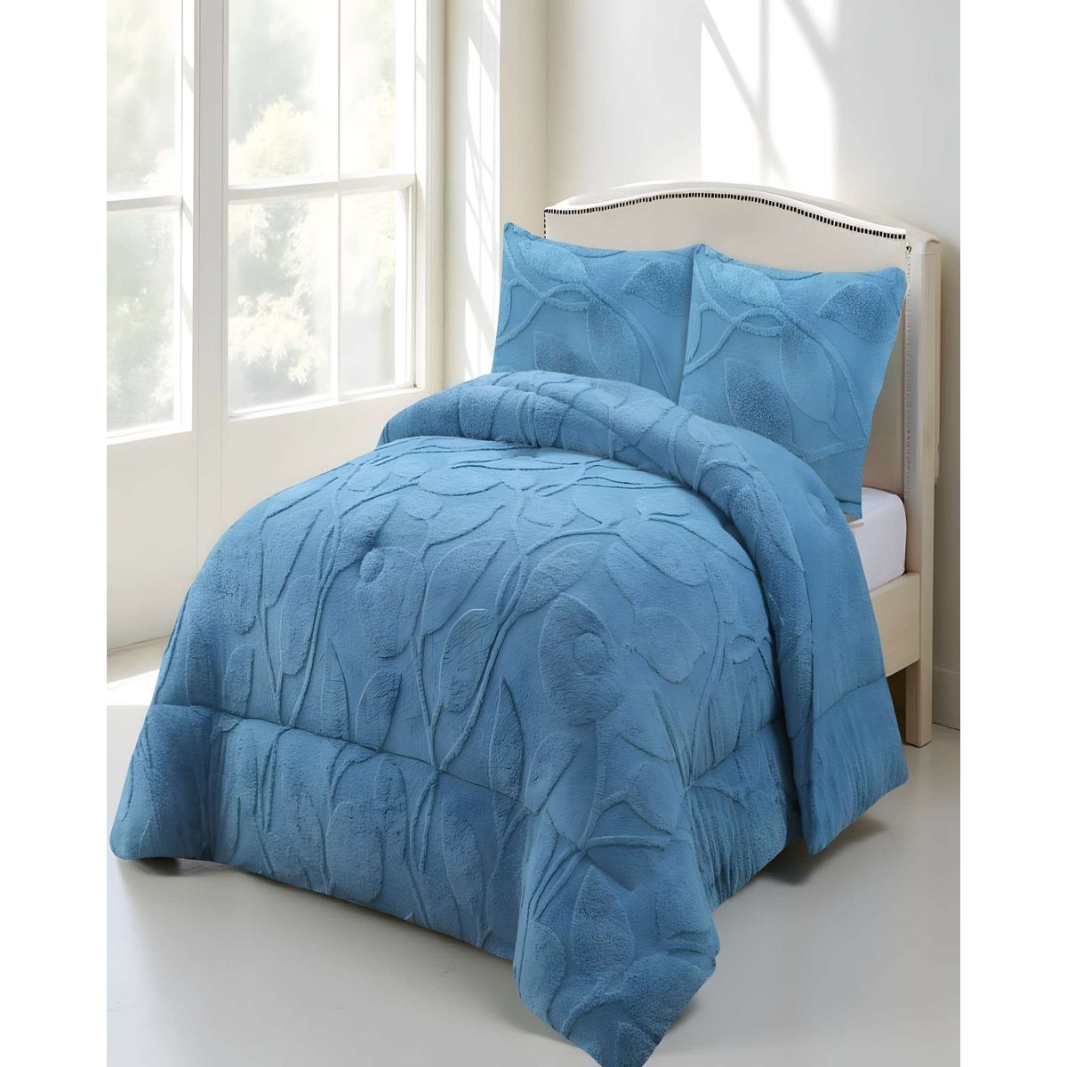 GENERICO - PLUMON DE INVERNO  2 PLAZAS AZUL CLARO 230x250cm