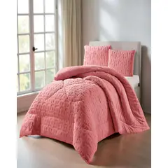 GENERICO - PLUMON DE INVERNO 2 PLAZAS ROSADO  230x250cm