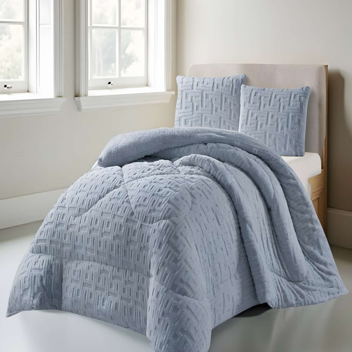 GENERICO - PLUMON DE INVERNO  KING CELESTE 250x270cm