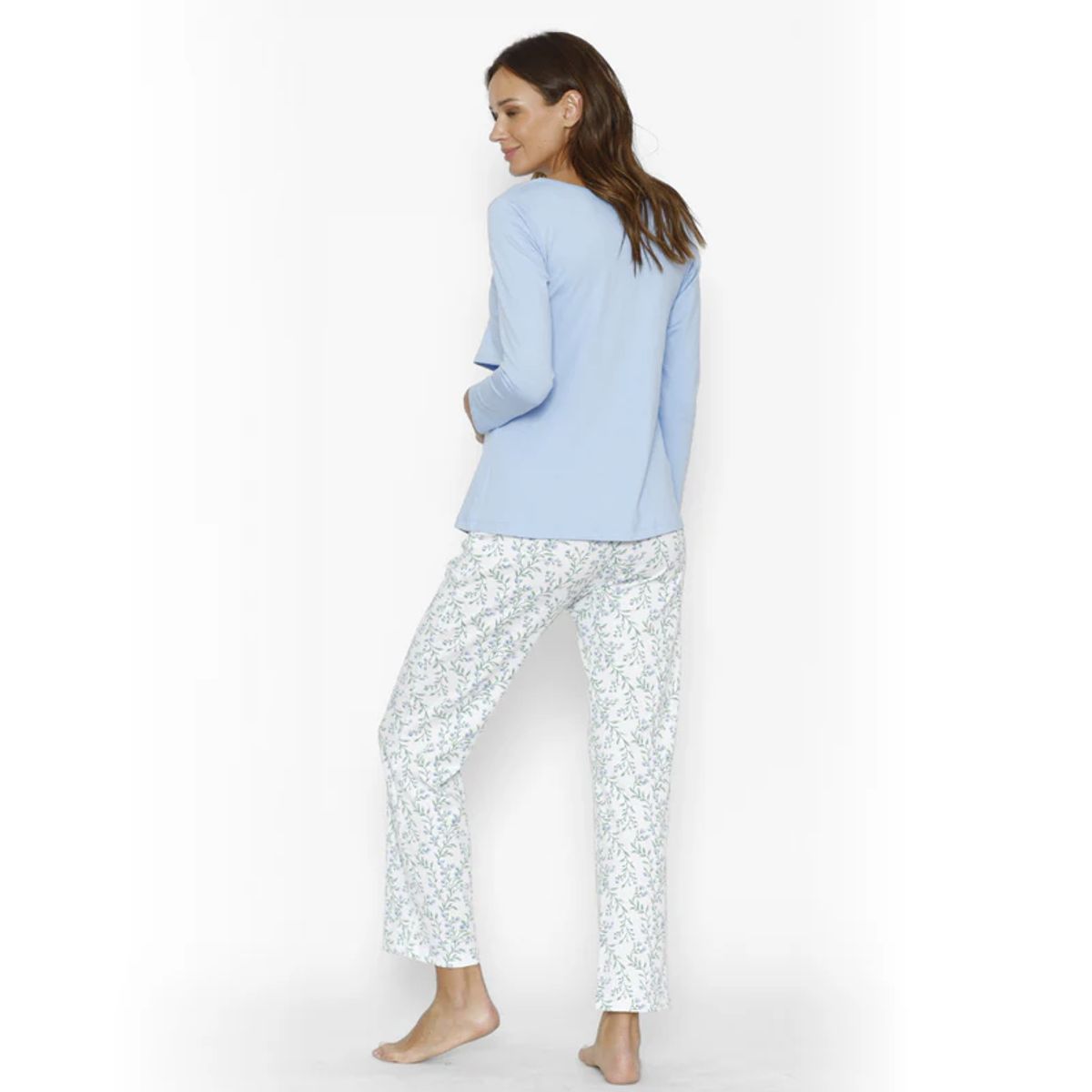 NALA - Pijama Lactancia Paz Manga Larga Jardín Azul Nala Maternity
