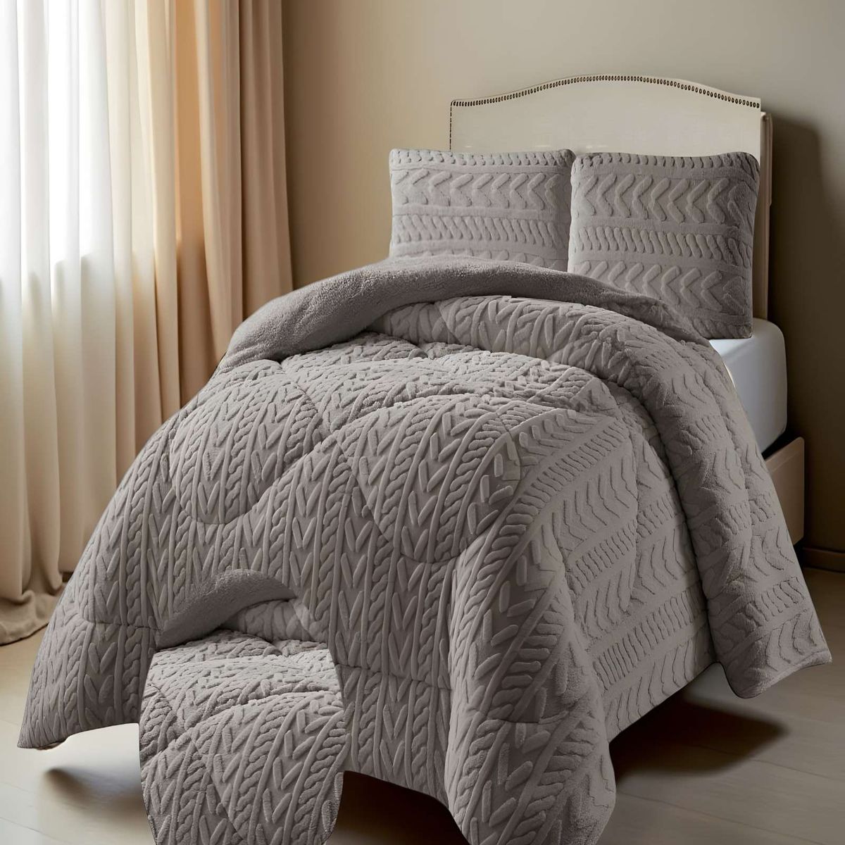 GENERICO - PLUMON DE INVERNO  2 PLAZAS GRIS 230x250cm