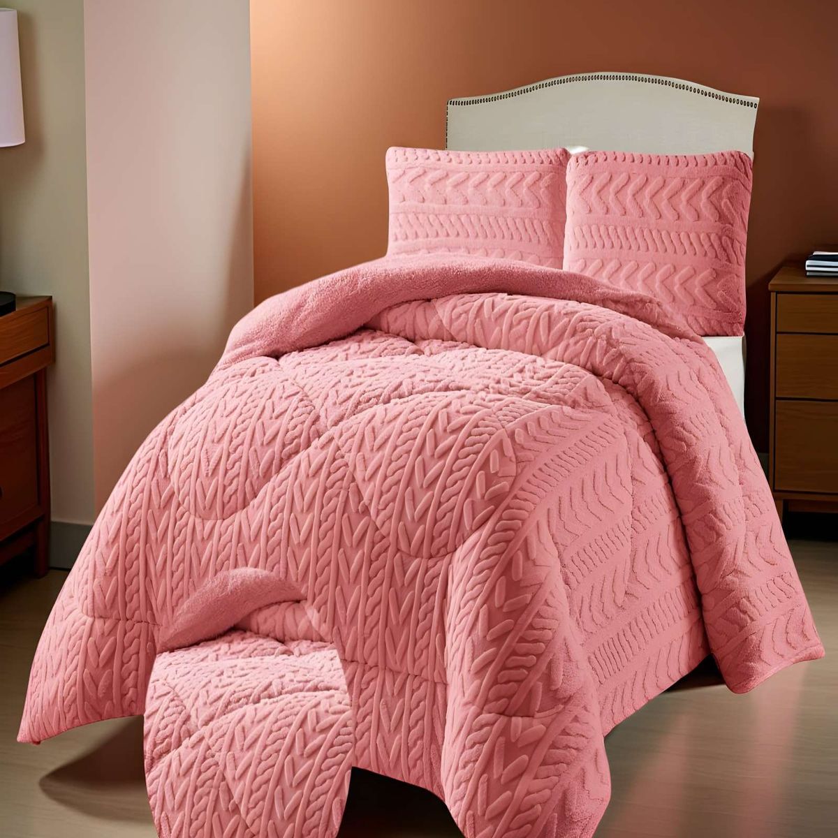 GENERICO - PLUMON DE INVERNO  2 PLAZAS ROSADO    230x250cm