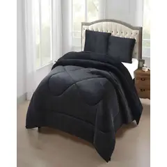 GENERICO - PLUMON PLUSH CON CHIPORRO 2 PLAZAS NEGRO 230x250cm