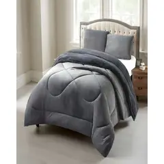 GENERICO - PLUMON PLUSH CON CHIPORRO 2 PLAZAS GRIS 230x250cm