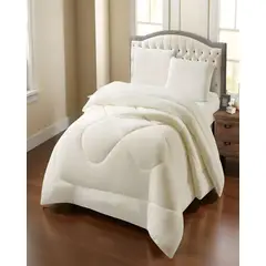 GENERICO - PLUMON PLUSH CON CHIPORRO 2 PLAZAS BLANCO INVIERNO 230x250cm