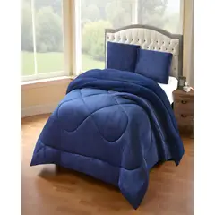 GENERICO - PLUMON PLUSH CON CHIPORRO 2 PLAZAS AZUL 230x250cm