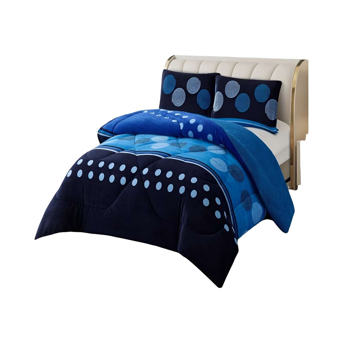 GENERICO - COBERTOR PLUSH CON CHIPORRO PLAZA Y MEDIA 180X200CM AZUL C12