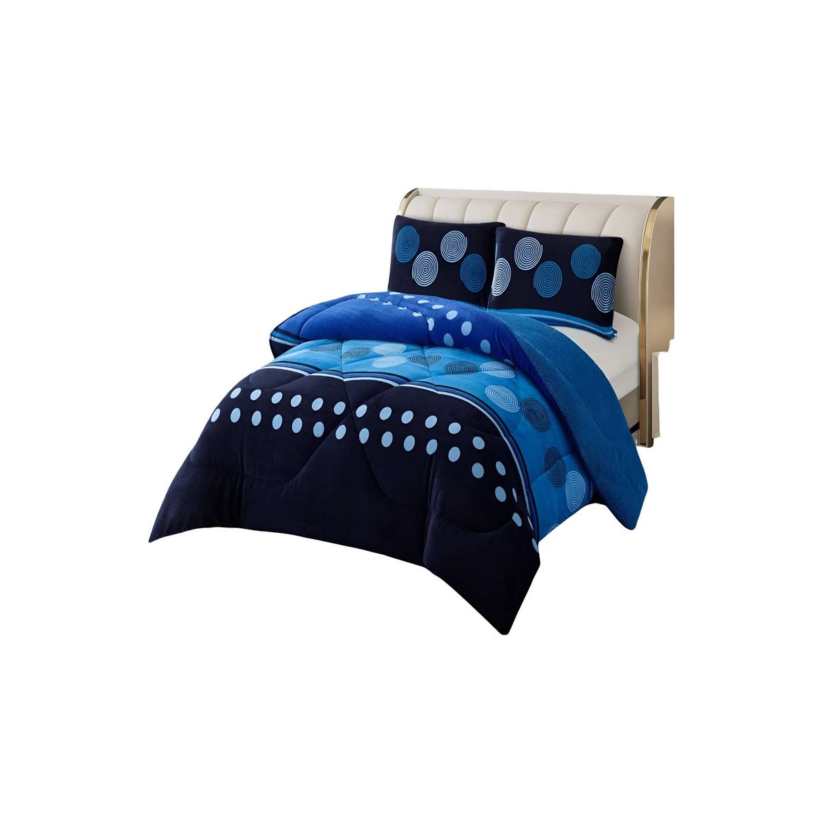 GENERICO - COBERTOR PLUSH CON CHIPORRO PLAZA Y MEDIA 180X200CM AZUL C12
