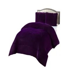 GENERICO - COBERTORES DE PELUDOS CON CHIPORRO PLAZA Y MEDIA 180X200CM MORADO