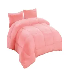 GENERICO - COBERTOR PELUDO CON CHIPORRO 2 PLAZAS 230X250CM ROSA