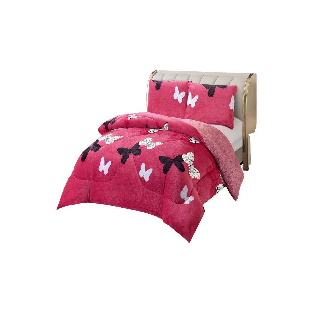 GENERICO - COBERTOR PLUSH CON CHIPORRO 2 PLAZAS 230X250CM ROSA C17