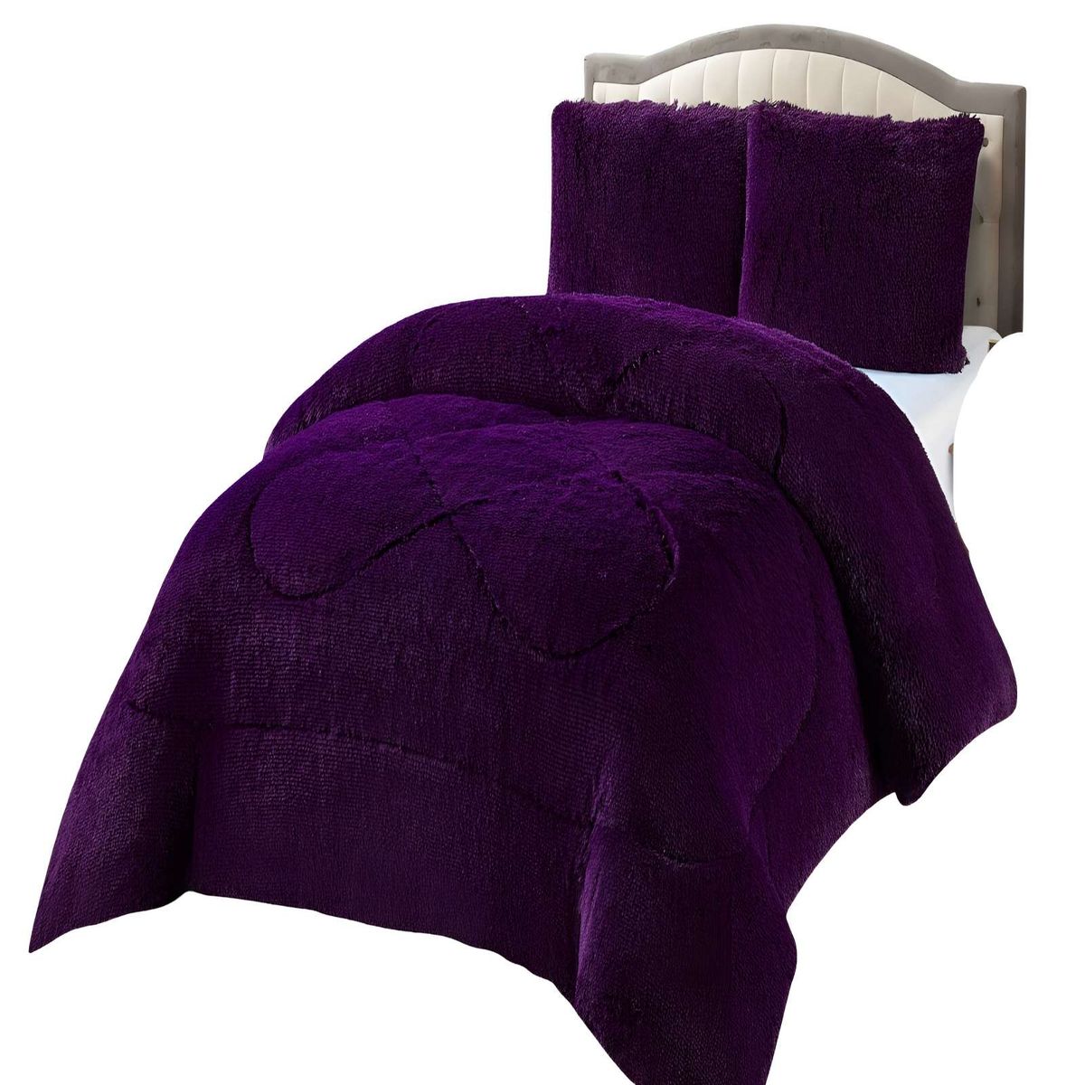 GENERICO - COBERTORES DE PELUDOS CON CHIPORRO 2 PLAZAS 230X250CM MORADO