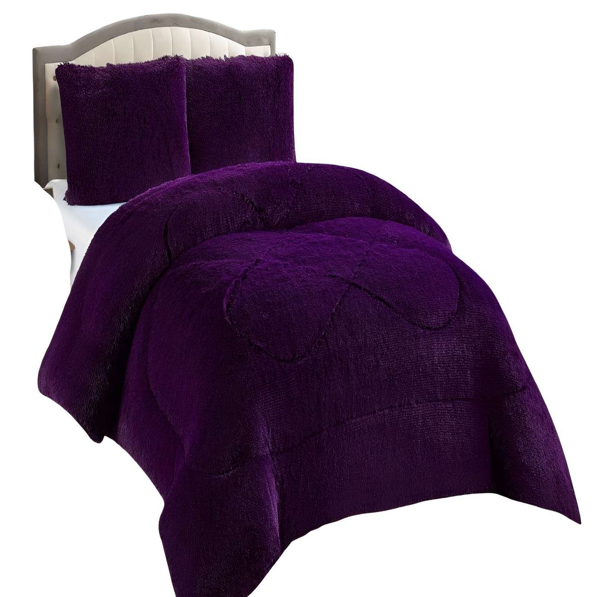 GENERICO - COBERTORES DE PELUDOS CON CHIPORRO 2 PLAZAS 230X250CM MORADO