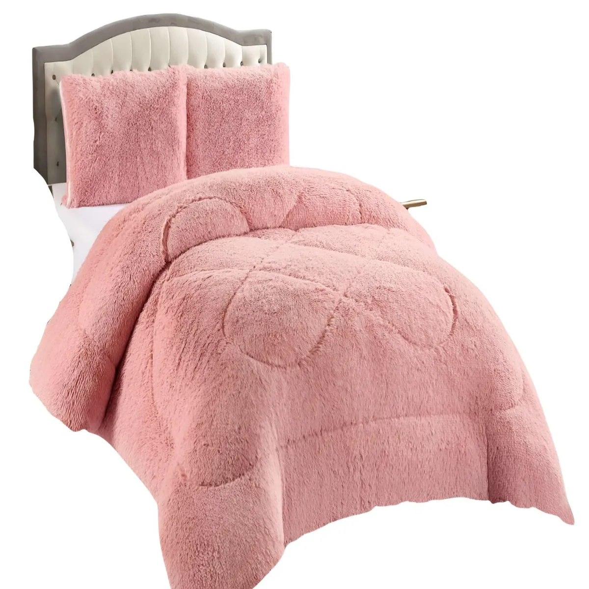GENERICO - COBERTORES DE PELUDOS CON CHIPORRO KING 250X270CM ROSA