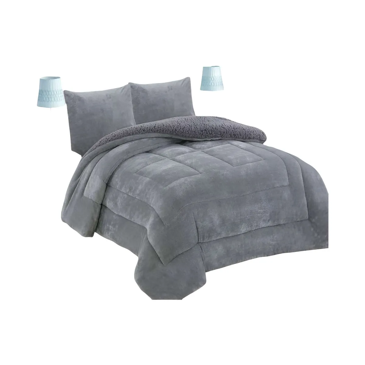 GENERICO - COBERTOR CON CHIPORRO KING 250X270CM GRIS B17