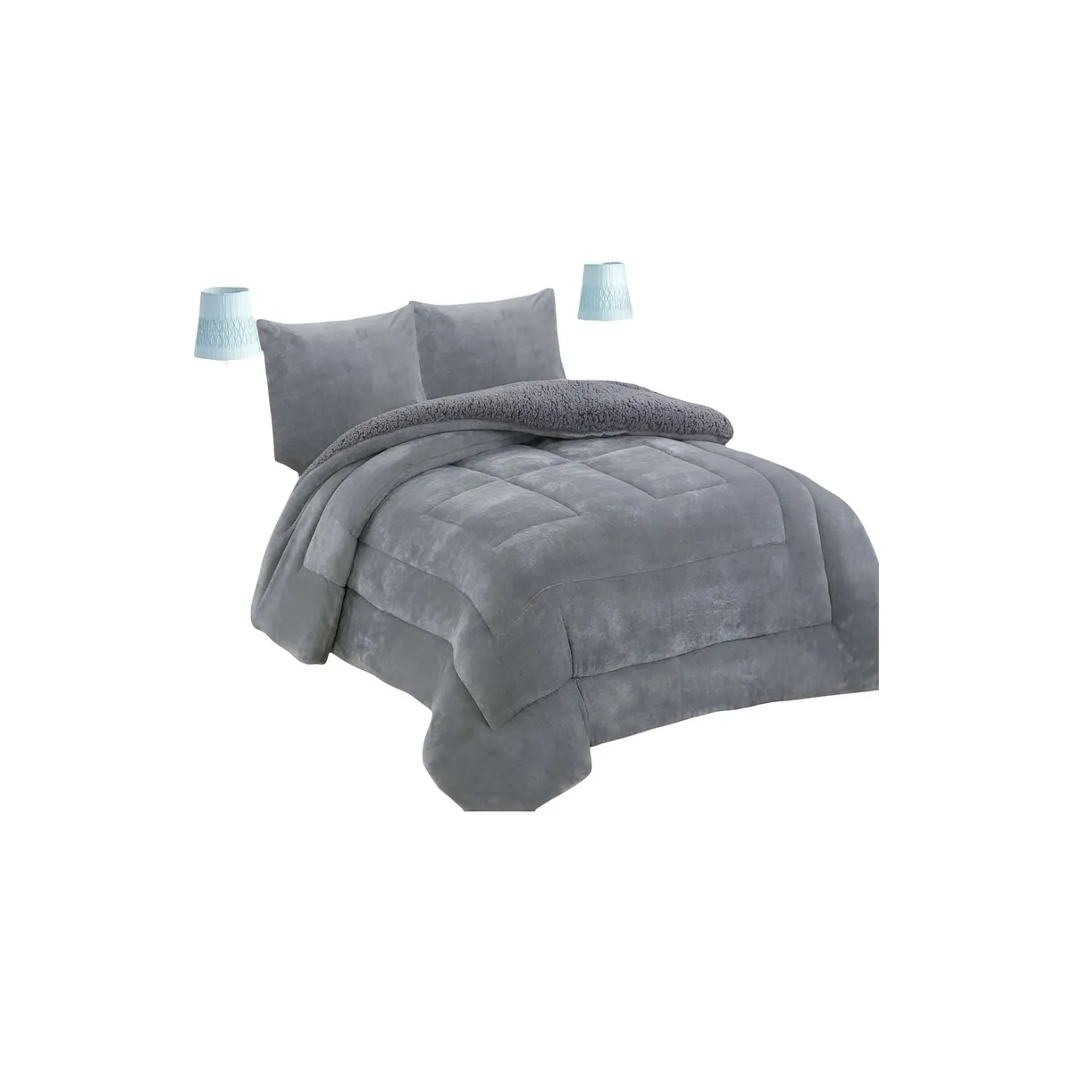 GENERICO - COBERTOR CON CHIPORRO KING 250X270CM GRIS B17