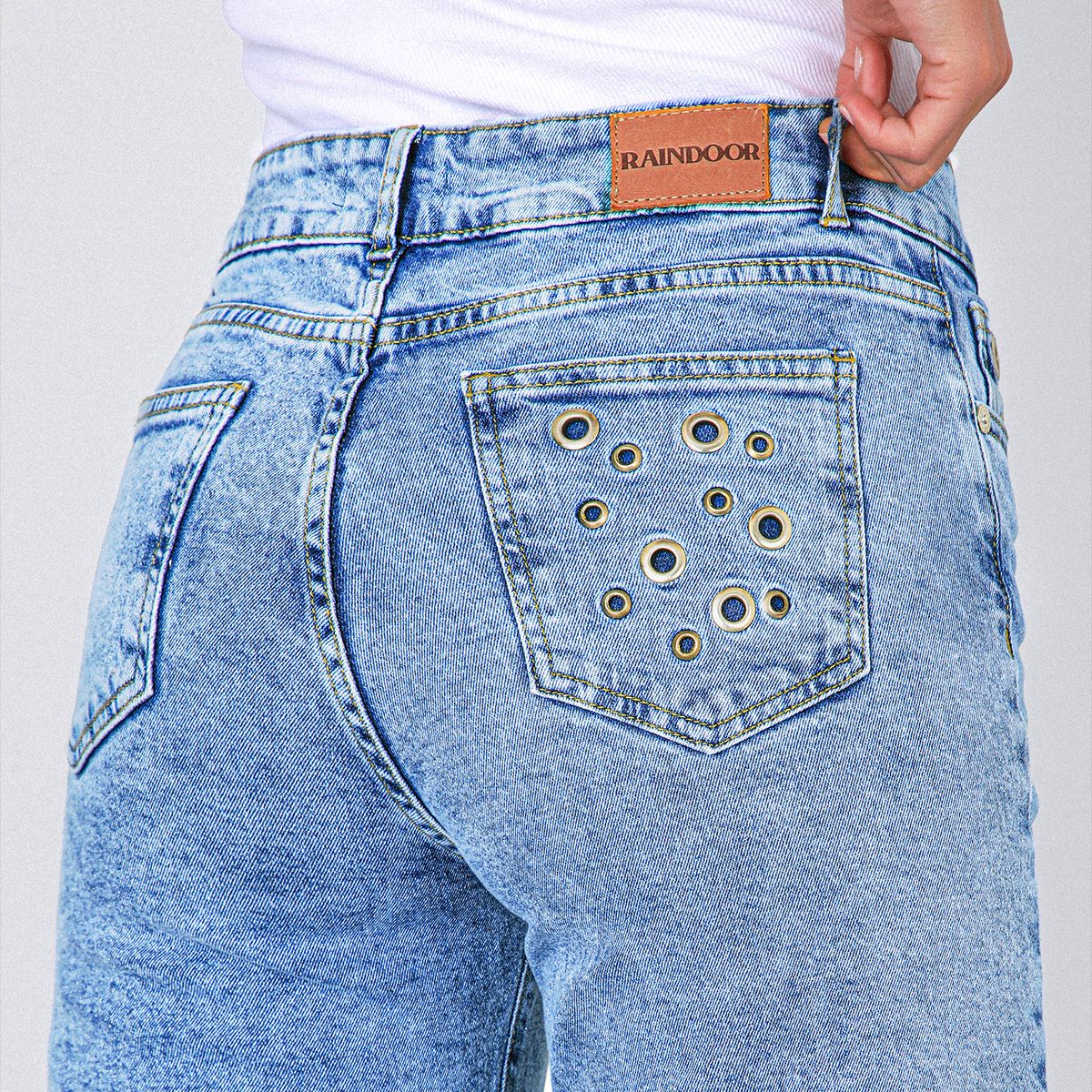 RAINDOOR - Pantalón Ojal Back Pocket Azul