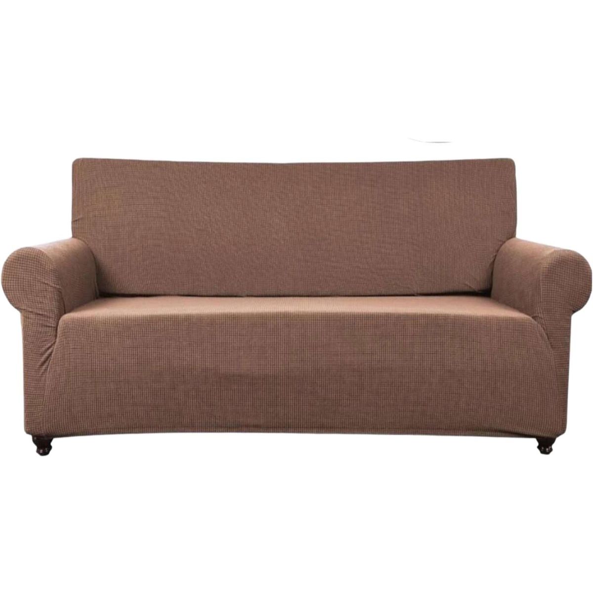 GENERICO - FUNDA DE SILLON 3 CUERPOS CUADRILLE CAFÉ