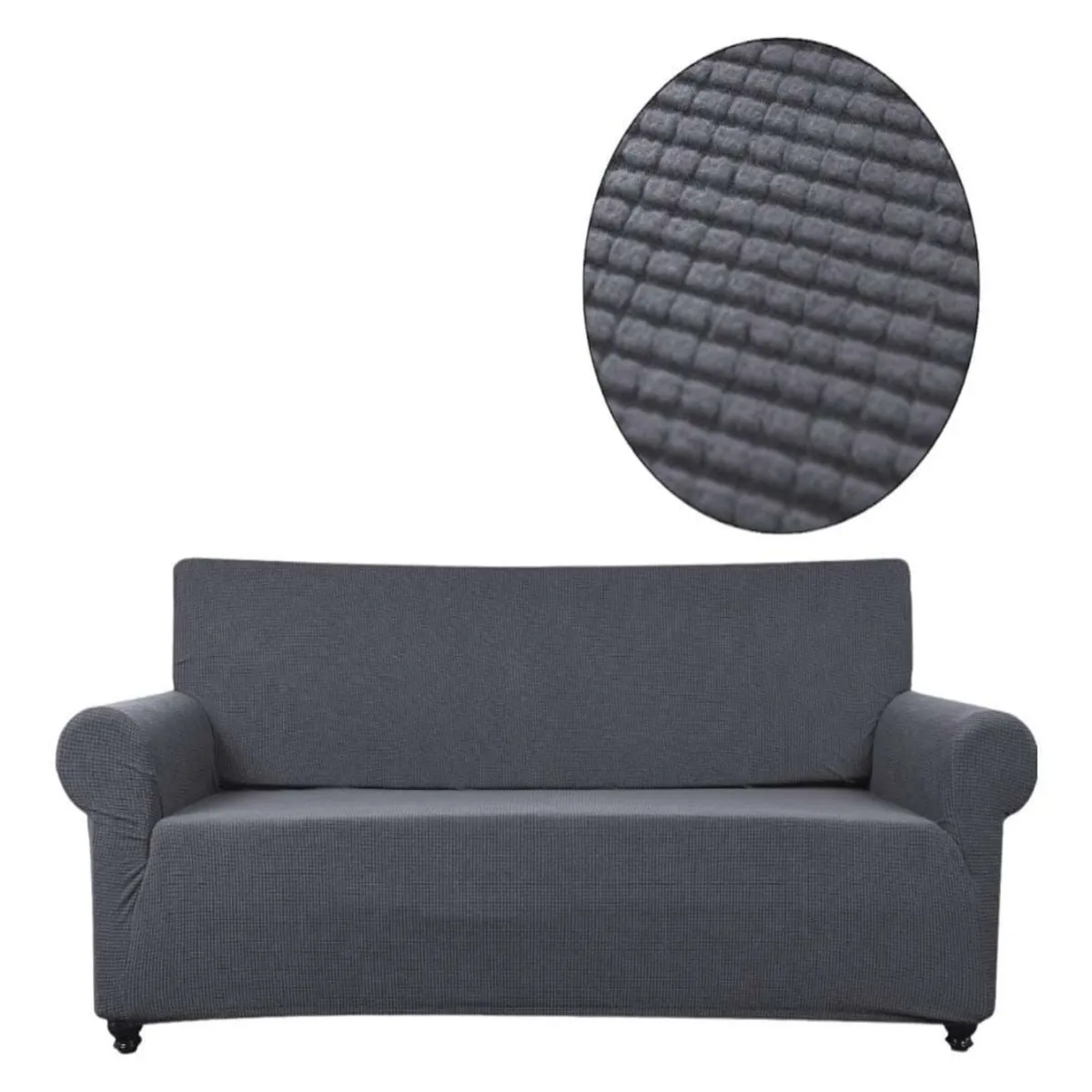 GENERICO - FUNDA DE SILLON 3 CUERPOS CUADRILLE GRIS