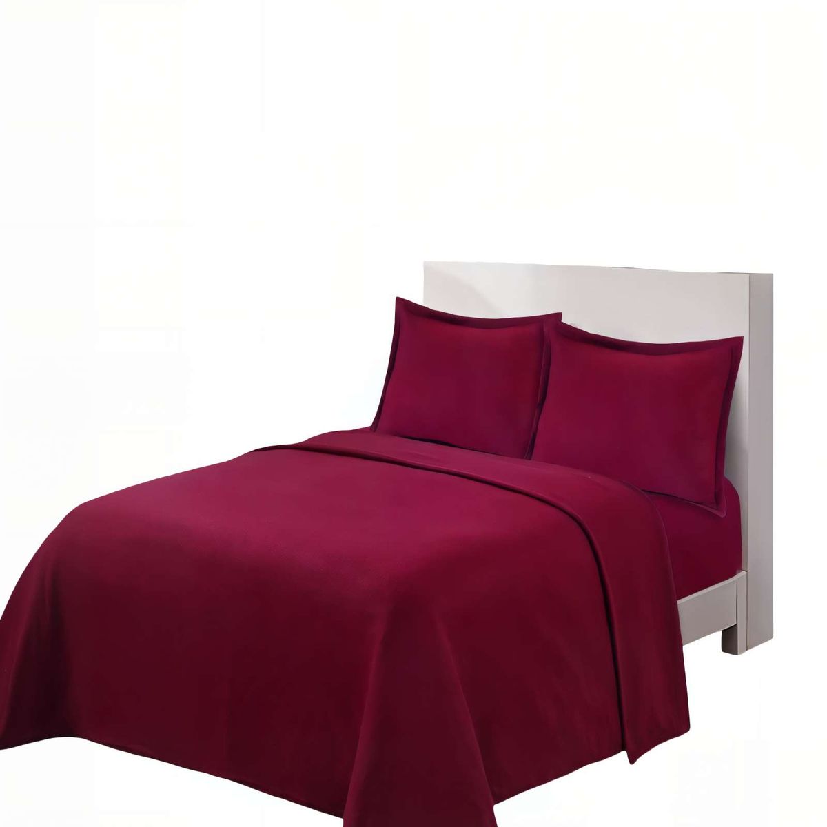 GENERICO - SABANA POLAR PREMIUM PLAZA Y MEDIA  COLOR BURDEO