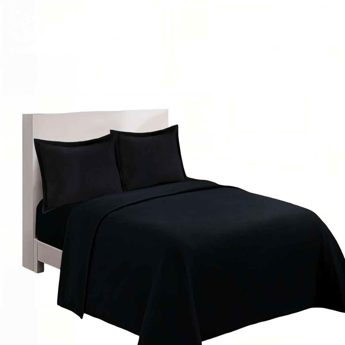 GENERICO - SABANA POLAR PREMIUM PLAZA Y MEDIA  COLOR NEGRO