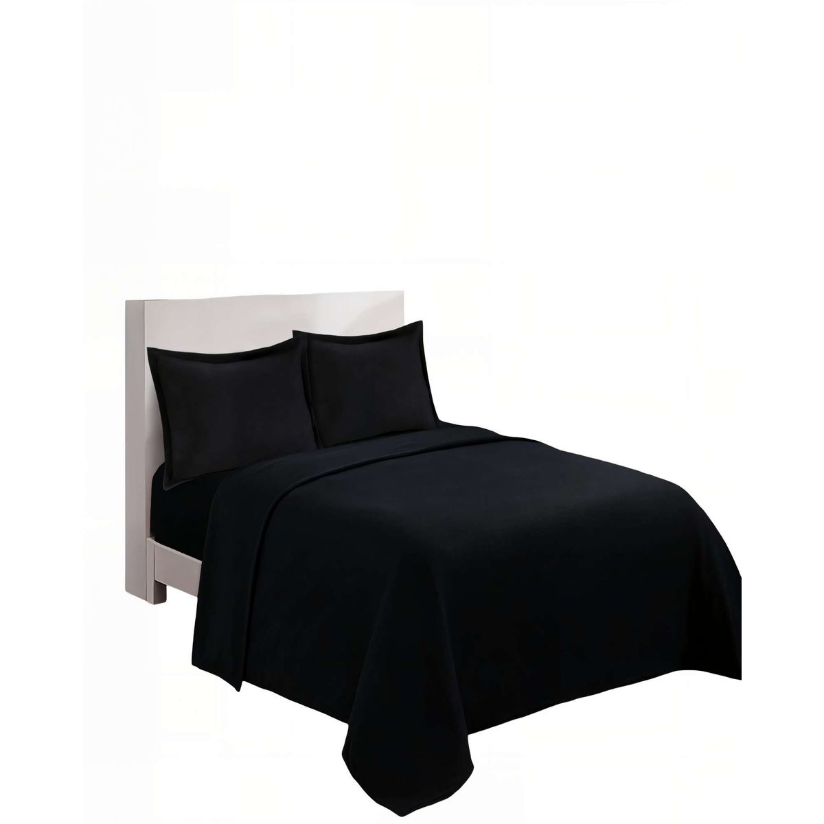 GENERICO - SABANA POLAR PREMIUM PLAZA Y MEDIA  COLOR NEGRO