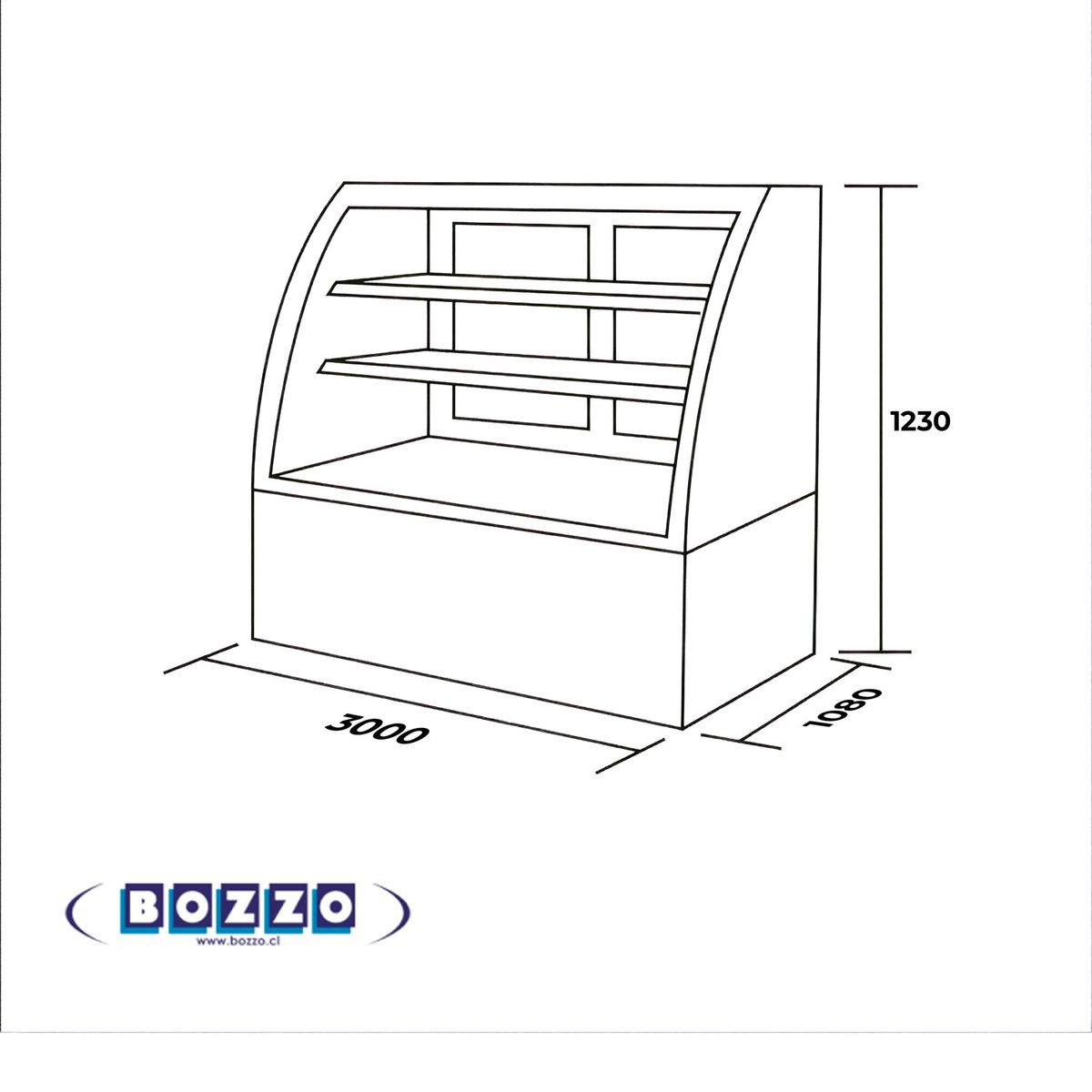 BOZZO - Vitrina Cúpula Importada 3 mt