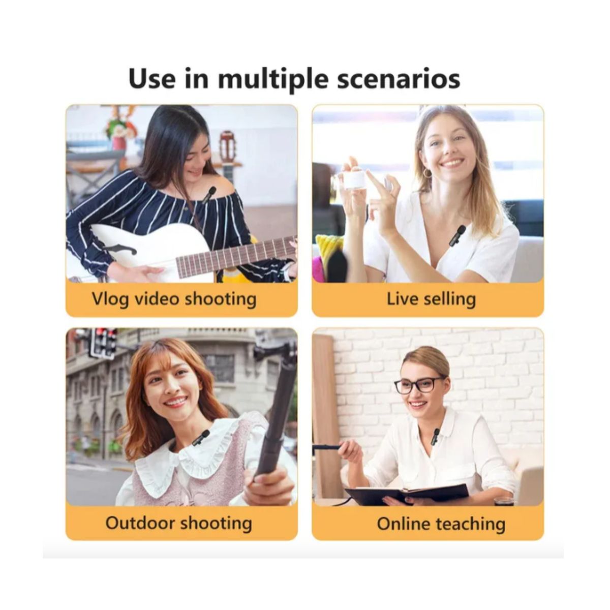 GENERICO - Micrófono Inalámbrico K9 Dual Para Celular - Pack 2 Micrófonos Plug & Play