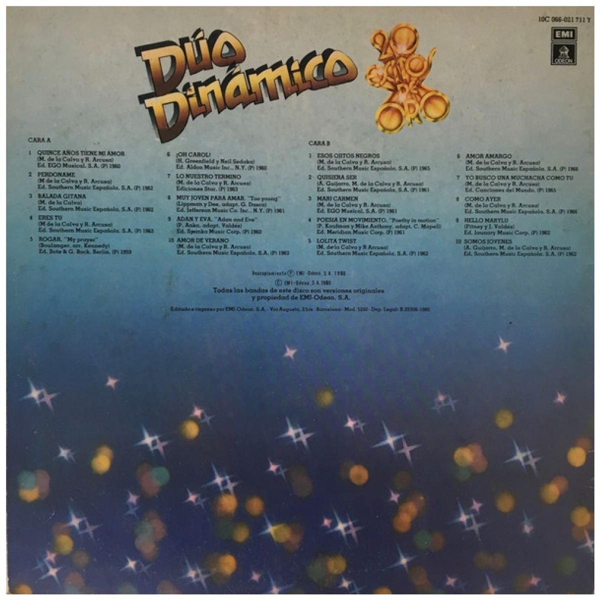 HITWAY MUSIC - DUO DINAMICO - 20 EXITOS DE ORO  GOLD VINYL - VINILO